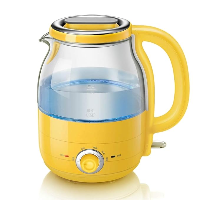 220V 1200w 1.2L Yellow Electric Kettle 5 Gears Temperature Control