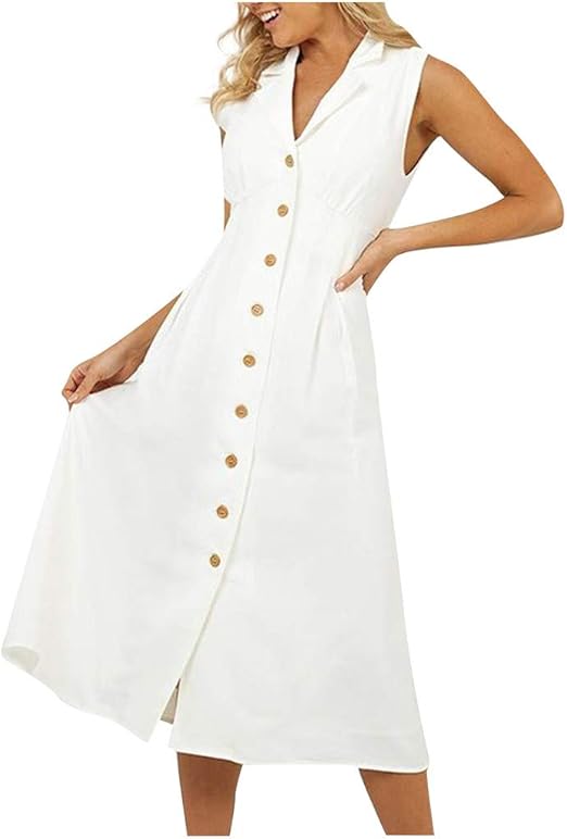 amazon white linen dress