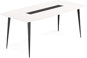 LITTLE TREE 6 FT Conference Room Table, 70.86L x 35.43W x 29.52H Inches Boat Shaped Meeting Seminar Boardroom Table