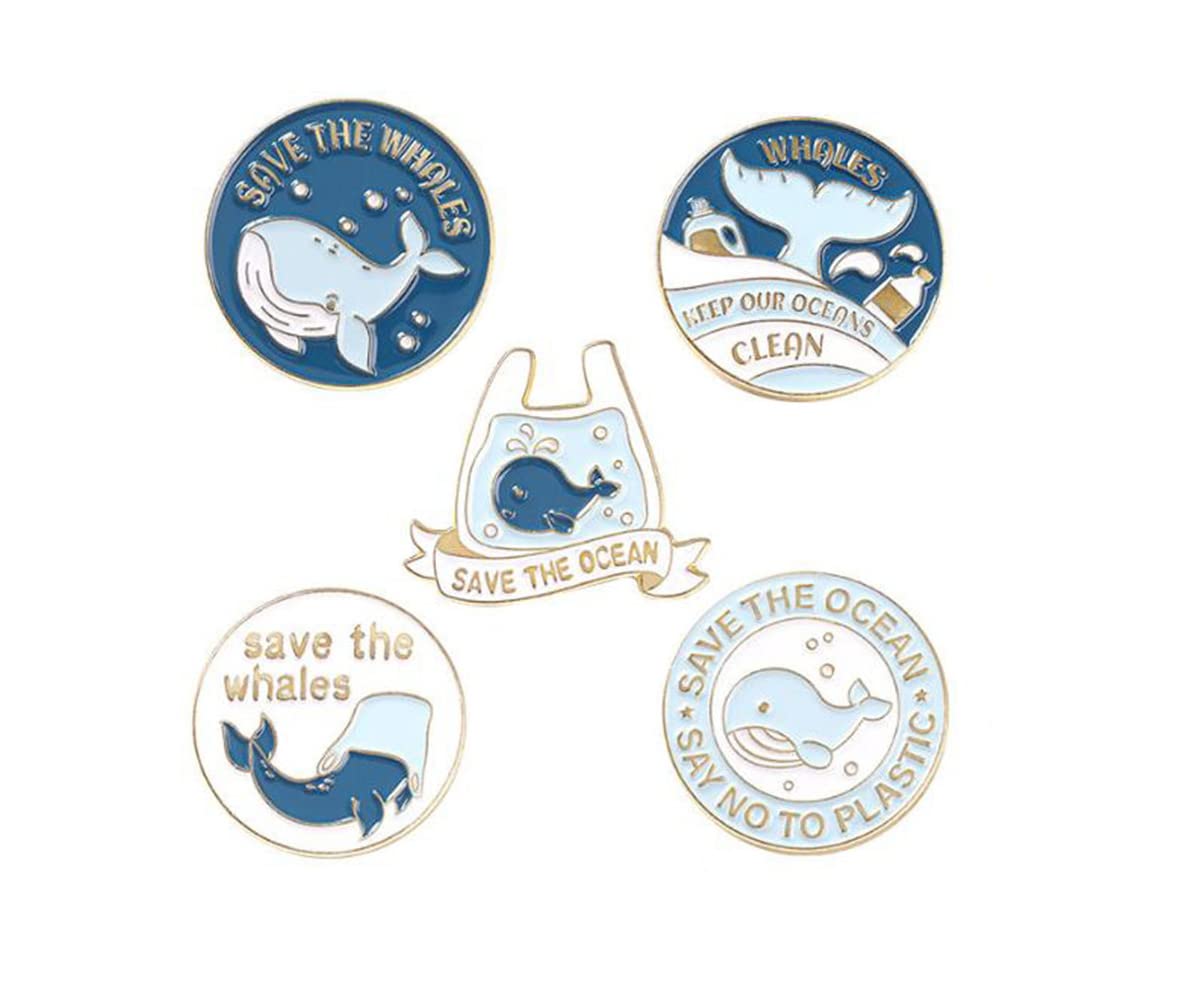 Cartoon Cute Whale Enamel Pins Ocean Blue Brooches Whale Brooches On Clothes Badges On Backpack Jewelry For Women Kids Friends