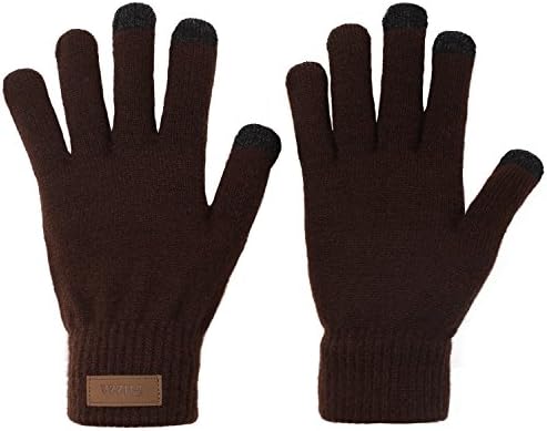 Plizza Winter Touchscreen Knit Gloves Best Thick Magic Fleece Lined Gloves Touch Screen Mittens for Iphone Smartphone Texting Driving Cycling Outdoor Anti-skid Windproof in Cold Weather Women Men