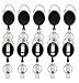ljdeals Retractable Badge Holder with Key Ring Carabiner Reel Clip On Id Card Holders, Pack of 10