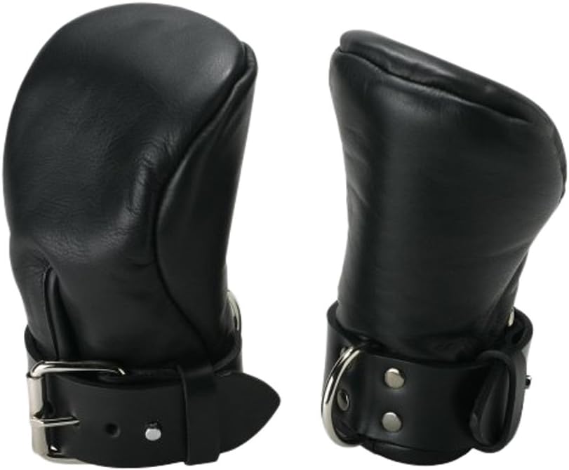 Strict Leather Small/Medium Deluxe Padded Fist Mitts, Black, S/M