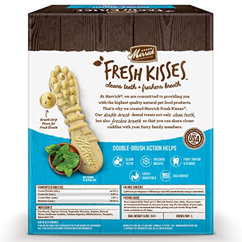 Merrick 66055 Fresh Kisses Oral Care Dental Dog Treats for Large Dogs