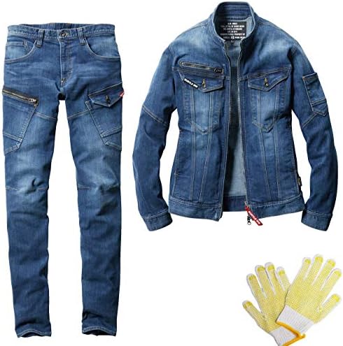 作業着 バートル Burtle 通年 上下セット カーゴパンツ 005 5001 5002 グ コーデュラストレッチ デニム 予約販売品 ジャケット