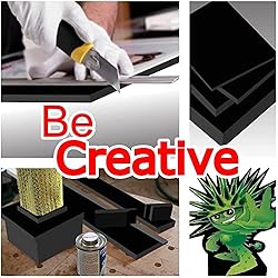 Expanded PVC Sheet 10" x 10" Black Printable Rigid