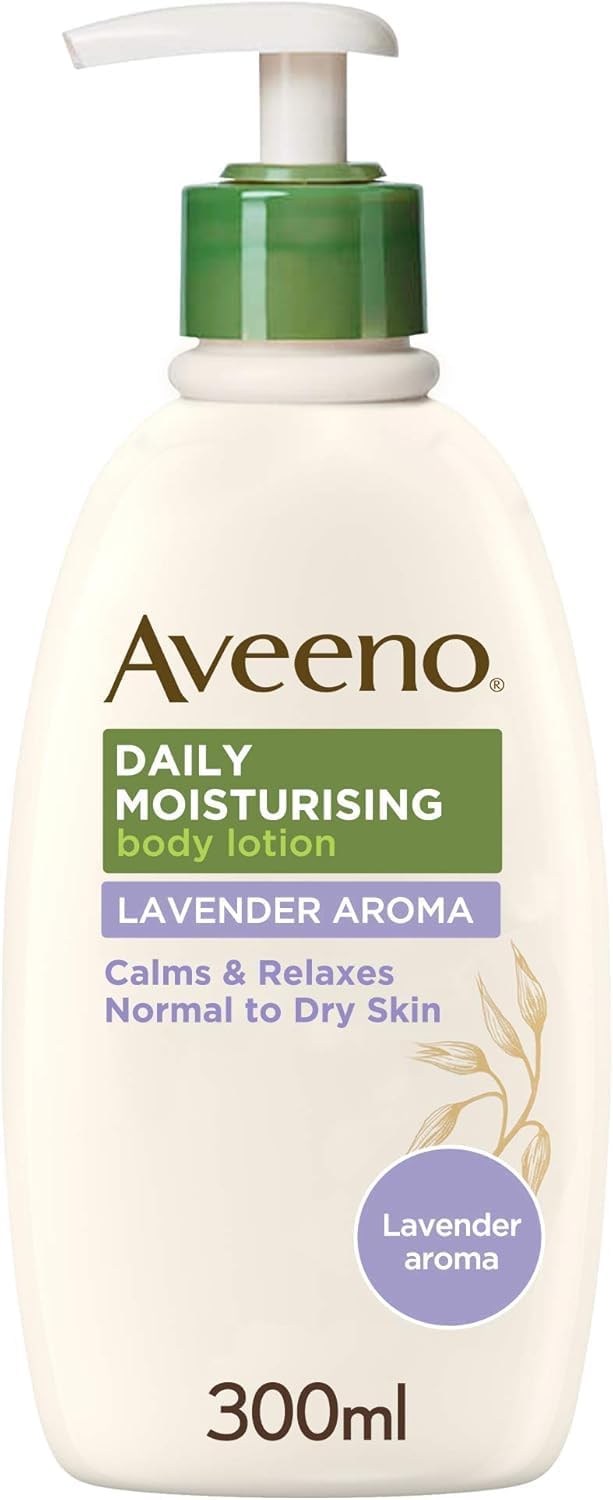 Aveeno Daily Moisturising Lotion Lavender 300ml Normal Dry Skin 24hr Hydration