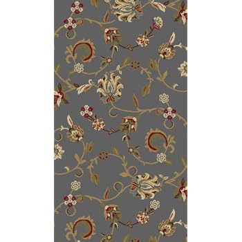 Amazon.com: Kapaqua Rubber Backed Mat 18" x 31" Grey Floral Doormat