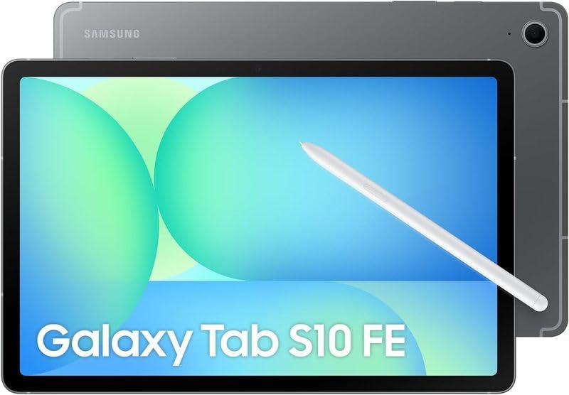 Galaxy S10 FE AI, Tablet Android, 256 GB de memoria, 12 GB de RAM, pantalla de 27,70 cm/10,9 pulgadas, incluye S Pen, Wi-Fi, batería de larga duración, gris, 36 meses de garantía [Exclusivo en