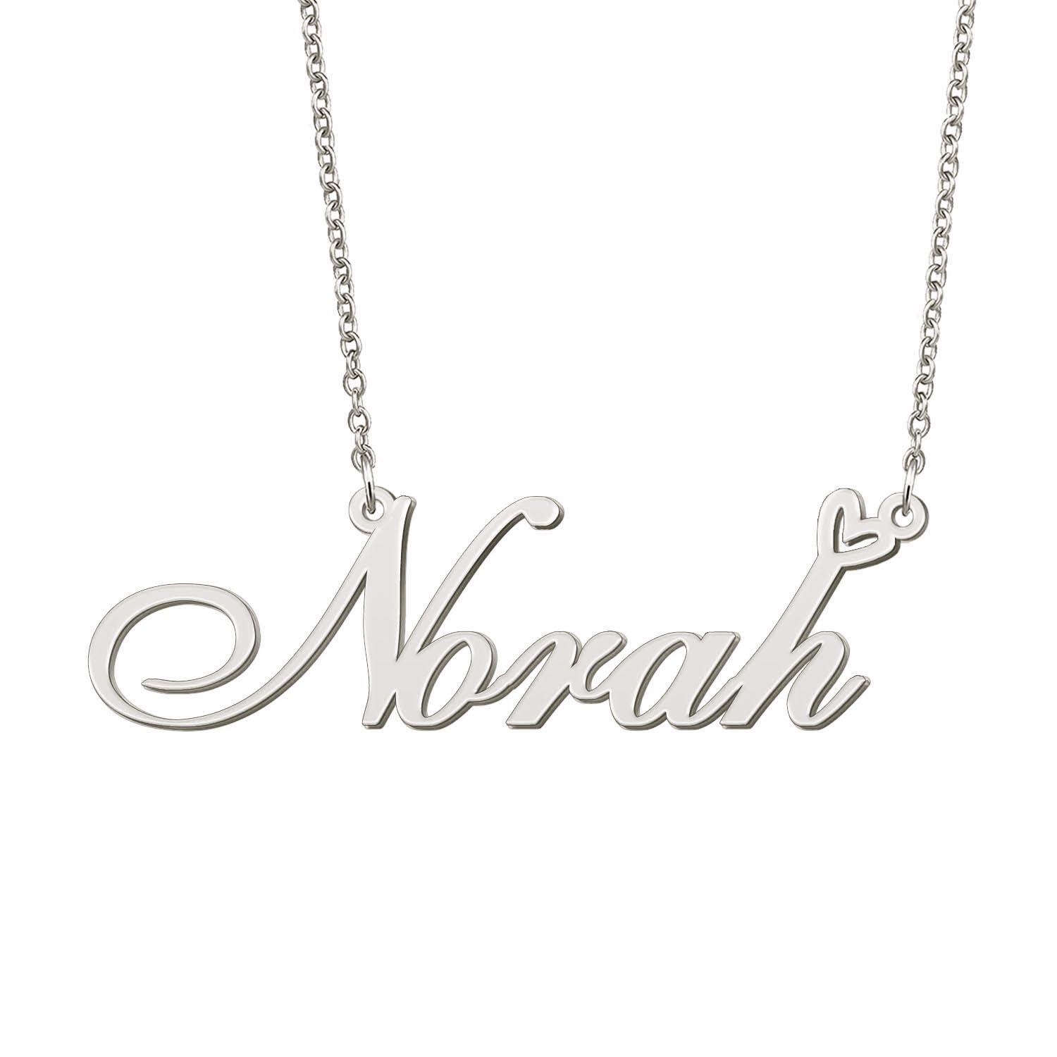 BYBWBL Norah Name Pendant Necklace Silver Color