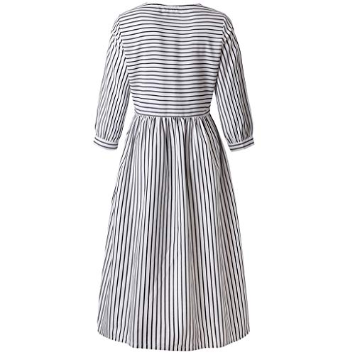 2 Stripped+Dresses+Half+Sleeved+Striped+Stitching