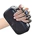 Cougar's Collection Skull Clutch Soft PU Leather Ring Clutch Purse Detachable Strap