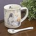 Bits and Pieces - 10 OZ Cat Mug with Teaspoon - Coffee and Tea Mug Comes in Beautiful Gift Box