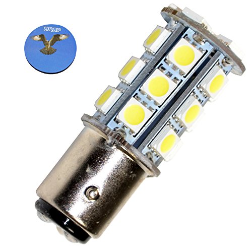 HQRP BAY15d 24LED SMD5050 Cool White Light Bulb for Aqua Signal Series 41 3541002000 Stern Light 10-30V DC Replacement plus HQRP Coaster