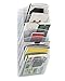 Klickpick Office 8 Sections Hanging Files Wall Mounted Metal Mesh File Document Organizer Magazine Holder Rack Organizer Racks Multipurpose Use to Display Files, Magazine, Newspapers- White