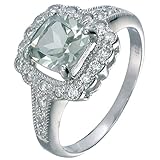 Sterling Silver Green Amethyst Ring (1.10 CT)