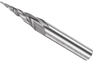 CoCud Tapered Ball Nose End Mill, 0.25mm Radius 6mm Shank 15 Degree Angle, Micro-Grain Carbide 2 Flutes Milling Cutter CNC Router Bit - (Applications: for Stainless Steel Aluminum)