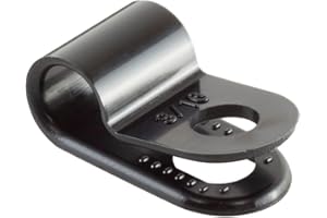 GTSE Black Nylon Plastic Cable Clamps, 3/16" Screw Mounts for Cable, Rope, Tube Management, 100 Pack