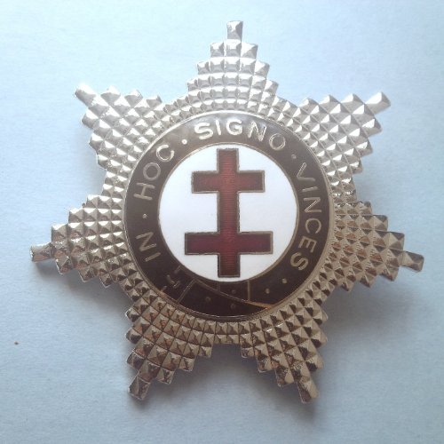Delux Knight Templar Silver Star Double Cross Badge