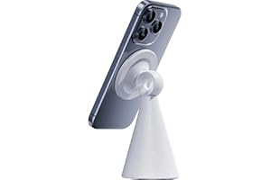 Magnetic Phone Stand, Height Adjustable iPhone Stand for Desk with 180° Rotation Compatible for iPhone Series (White)