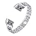 bayite Bands Compatible Fitbit Charge 2, Replacement Metal Bracelet Adjustable Fitbit Charge 2 Bands Silver with Rhinestone