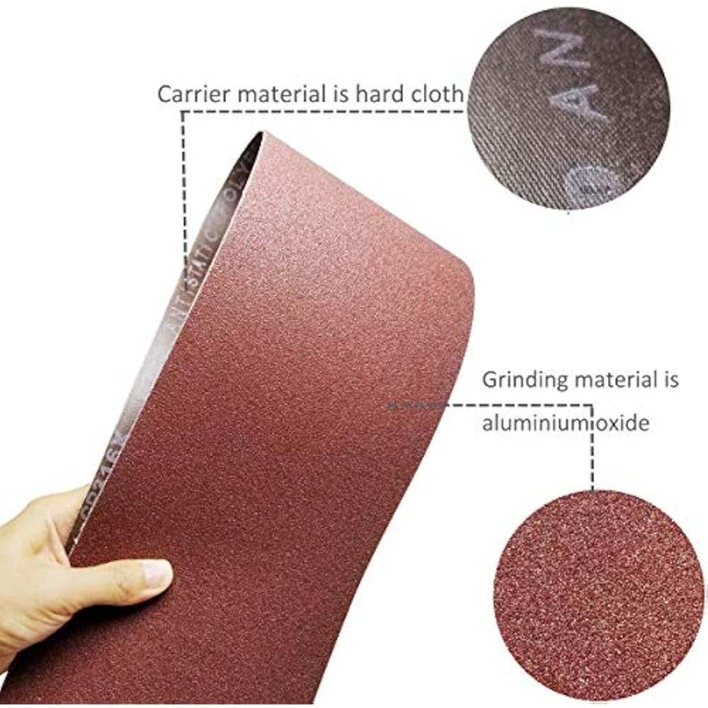 Sanding Belts 6X48 Inch Assortment Sander Belt Replacement Part 60 80