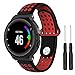 For Garmin Forerunner 235 Band,BossBlue Soft silicone Replacement Band for Garmin Forerunner 220/230/235/620/630/735XT Smart Watch (Black red, Large)