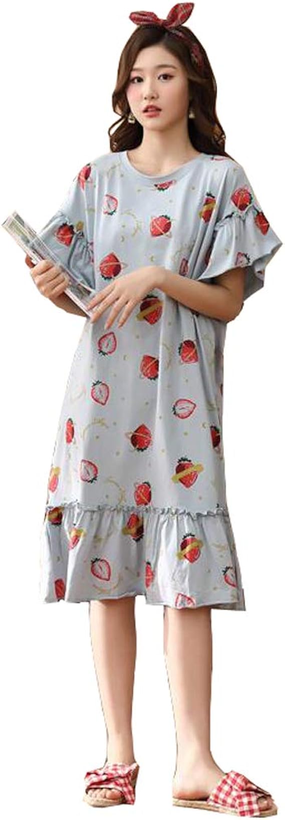 Amazon ペアルック カップル2着セット ペア パジャマ 半袖 レディース ルームウェア メンズ レディース パジャマ ワンピース 綿 苺柄 ペア 寝間着 ギフト プレゼント 父の日 母の日 結婚祝い おしゃれ 夏用 パジャマ お揃い 青 男性xl パジャマ ルームウェアセット