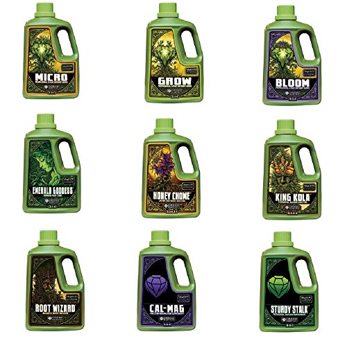 Emerald Harvest Nutrients 3-part Combo Package - 1 Quart Size (Micro, Grow, Bloom, Root Wizard, Honey Chome, King Kola, Emerald Goddess, Cal-Mag & Sturdy Stalk)