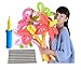 TECH-P®100 Pack 260Q Deluxe Magic Vapor Balloons Pump Set Long Balloons Latex Twisting Balloons for Birthday Wedding Festival Party - 1 Pump & 192 Animal Eye Stickers Included