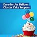 Oasis Supply Multicolored Balloon Cluster Cake & Cupcake Topper, Reusable Plastic Topper For Cake Decorations, 5” Tall, 4 Pack