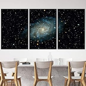 signwin 3 Piece Framed Canvas Wall Art Starry...