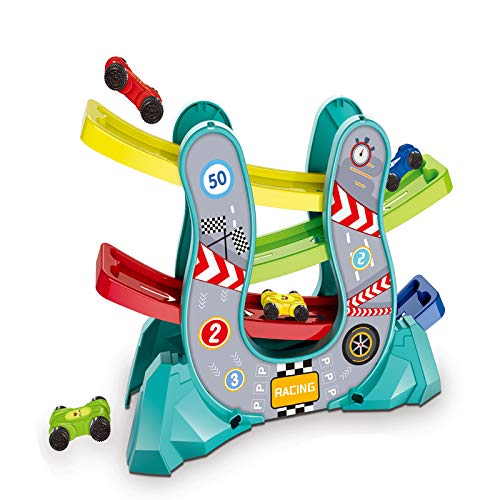 Car Ramp Racer Click Clack toy set, 4 levels, with 4 cars