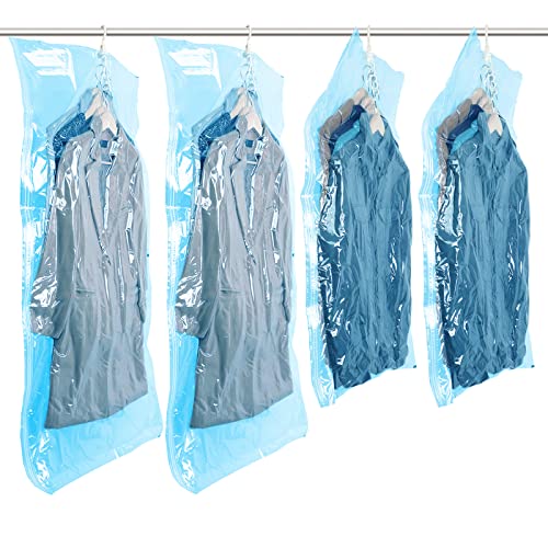 TAILI Hanging Vacuum Storage Bags for Clothes 4 Pack Extra Large Vacuum