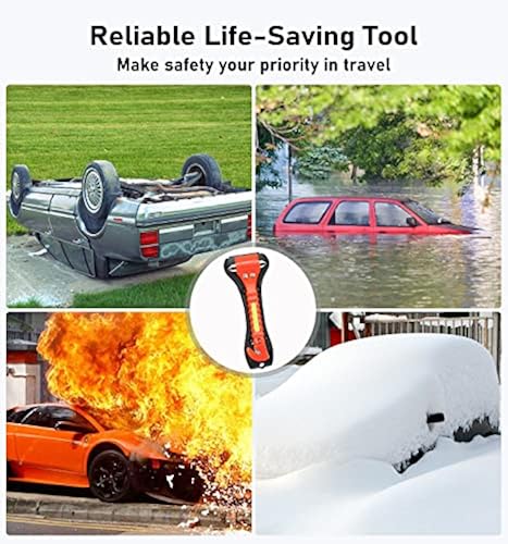 4-Pack Emergency Escape Hammer With Seatbelt Cutter - Window Breaker Tool For Car, Truck, Bus | Reflective Tape