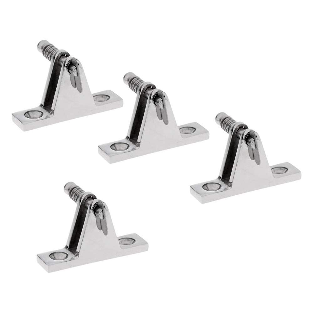 POFET 4pcs Heavy Duty 316 Stainless Steel Marine Boat Canopy Cover Deck Mount Bimini Top Fitting with Removable Quick Release Pin