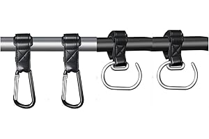4 Pack Stroller Hooks, Universal Stroller Caddy Clips, Carry 10 kg per Clip, Carabiner Large, Baby Travel Essentials, Wheelch