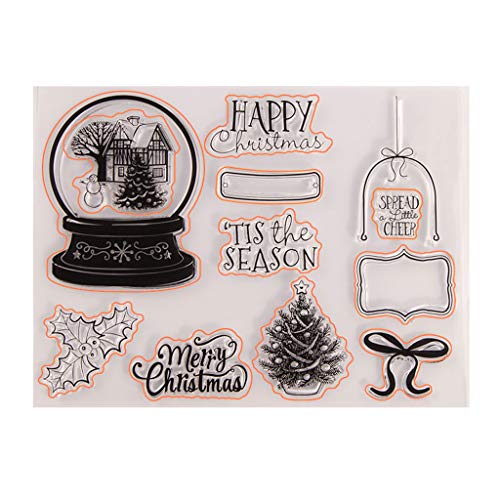 Merry Christmas Seal Stamp with Cutting Dies Stencil Set DIY Scrapbooking Emboss