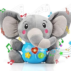 STEAM Life Baby Toys 0 3 6 12 Months – Plush Elephant Infant Toys – Newborn Baby Musical Toys for Baby 6 to 12 Months…