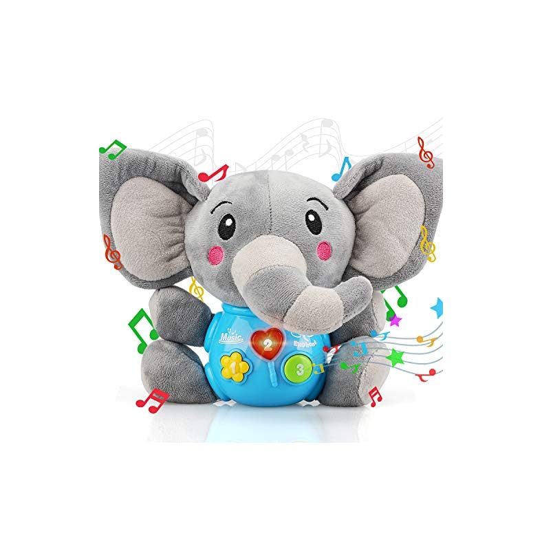 STEAM Life Baby Toys 0 3 6 12 Months – Plush Elephant Infant Toys – Newborn Baby Musical Toys for Baby 6 to 12 Months…