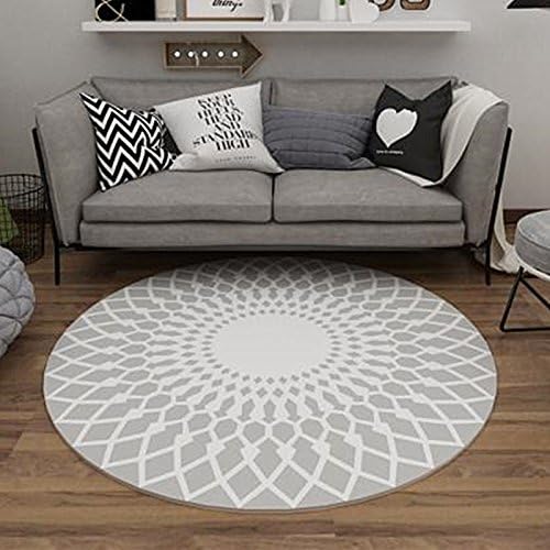 YCMAT Fashion Geometric Patterns Rugs Round Bedroom Carpets Living Room Rugs Kids Room Mats Non-slip Carpets (Color : B, Size : Diameter 160cm)