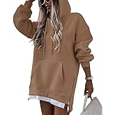 CHICME Womens Oversized Long Hoodie Dress Fall Outfits Comfrt Pullover Sweatshirt Winter Clothing