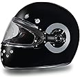 Daytona Helmets Retro Full Face Motorcycle Helmet - DOT Approved Vintage Motorcycle Helmet for Motorcycles, Cruisers, Scooters & Mopeds - Retro Motorcycle Helmets for Men, Women and Youth