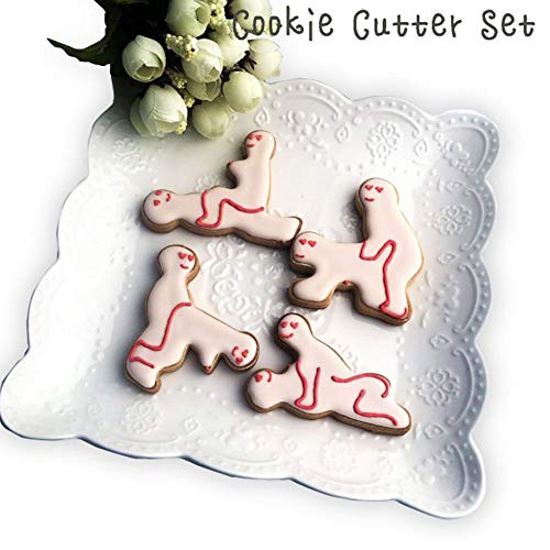 Sexy Bachelorette Cookie Cutter Set-4Pcs Stainless Steel Naughty Biscuit Cutter for Adult/Bachelorette Party