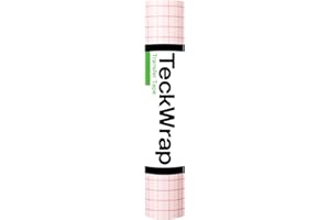 TECKWRAP Rouleau de ruban de transfert transparent de 30,5 cm x 3 m avec grille d'alignement rouge – Ruban de transfert en vi