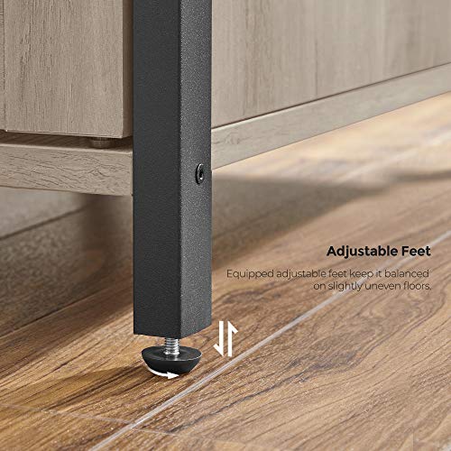 VASAGLE Lowell Narrow Side Table, Nightstand with Drawer, Shutter Door