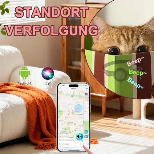 Collare GPS per Gatti Compatibile con Sistemi iOS e Android GPS per Cani Riproduzione Della Cronologia dei Tracciati (7 giorni) Localizzatore GPS Cani Tracciamento Impermeabile (IP67) - Nero