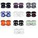 Longbeauty 10Pairs Mixed Stone Saddle Ear Plugs Stretcher Expander Tunnels Ear Gauges Piercing Jewelry 8MM