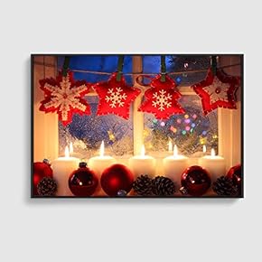 Framed Canvas Home Artwork Decoration Merry Christmas Canvas Wall Art for Living Room, Bedroom - 16x24 inches