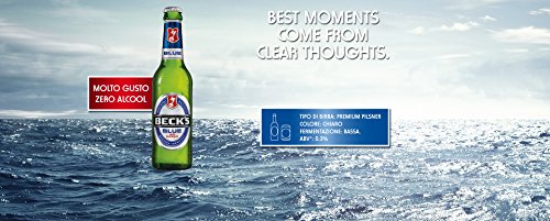 Beck's: "Blue" German Non-alcoholic Beer 11.15 Fluid Ounce (33cl) Bottle (Pack of 6) [ Italian Import ] - Thumbnail 4